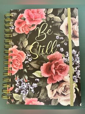 Journal Notebook “Be Still” Spiral in Pink & Green Floral Hardcover NWT